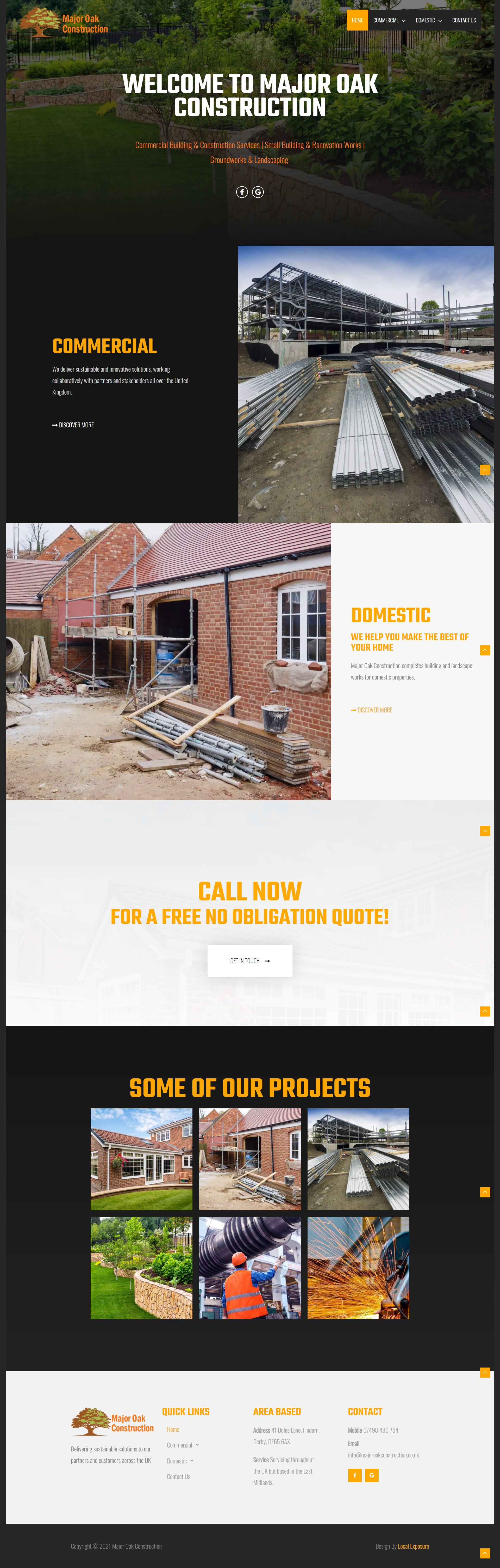 Construction Company Web Design Example