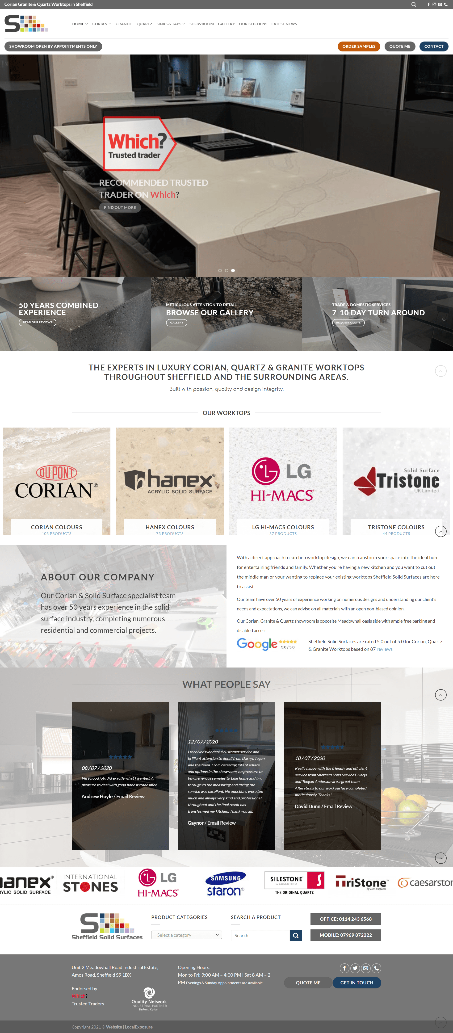 Kitchen Showroom Web Design Example